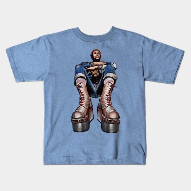 Marvin Gaye - Platform Boots - Retro Vintage Kids T-Shirt by Mr.FansArt